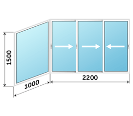 Окно на лоджию ALUTECH 3200x1500