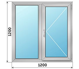 Двухстворчатое окно Krauss 1200x1200