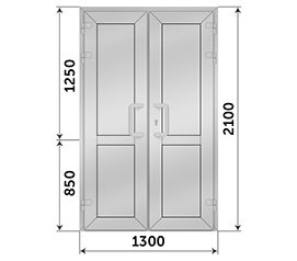 Двухстворчатая дверь глухая Krauss 1300x2100
