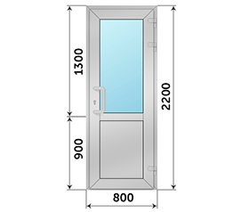 Одностворчатая дверь со стеклом Krauss 800x2200
