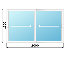 Двухстворчатое окно SCHÜCO 2000x1200