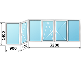 Окно на балкон Provedal 4600x1400