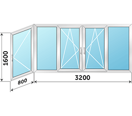 Окно на балкон Vidnal 4000x1600