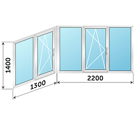 Балконное окно Krauss 3500x1400