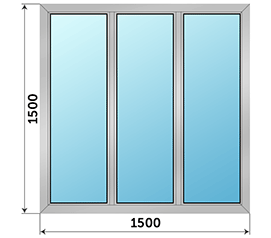 Трехстворчатое окно Vidnal 1500x1500