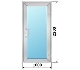 Одностворчатая дверь остекленная AGS 1000x2200