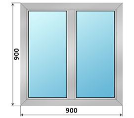 Двухстворчатое окно Vidnal 900x900