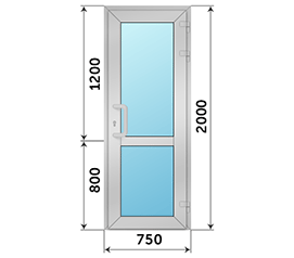 Одностворчатая дверь остекленная AGS 750x2000