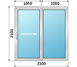 Полуторная дверь остекленная СИАЛ 2100x2100