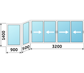 Балконное окно Krauss 4600x1400