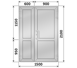 Полуторная дверь глухая Krauss 1500x2100