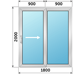 Полуторная дверь остекленная AGS 1800x2000